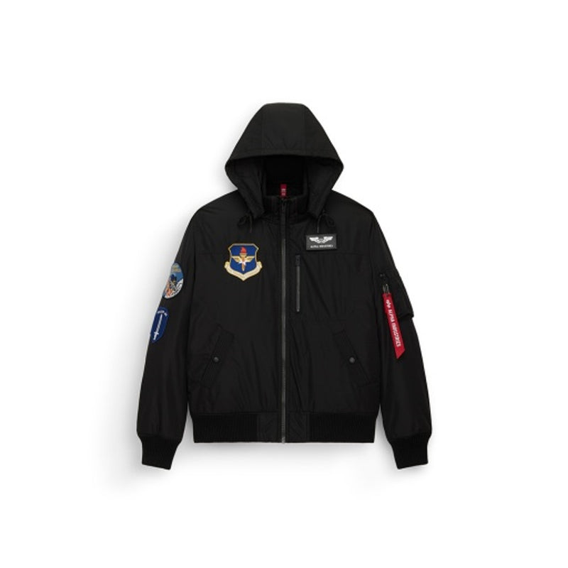 Alpha Industries - Mens Patched Hooded Rib Flight Jacket