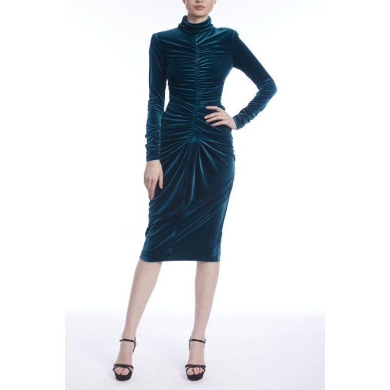 Badgley Mischka - Womens Mock Nk Ruching Frt