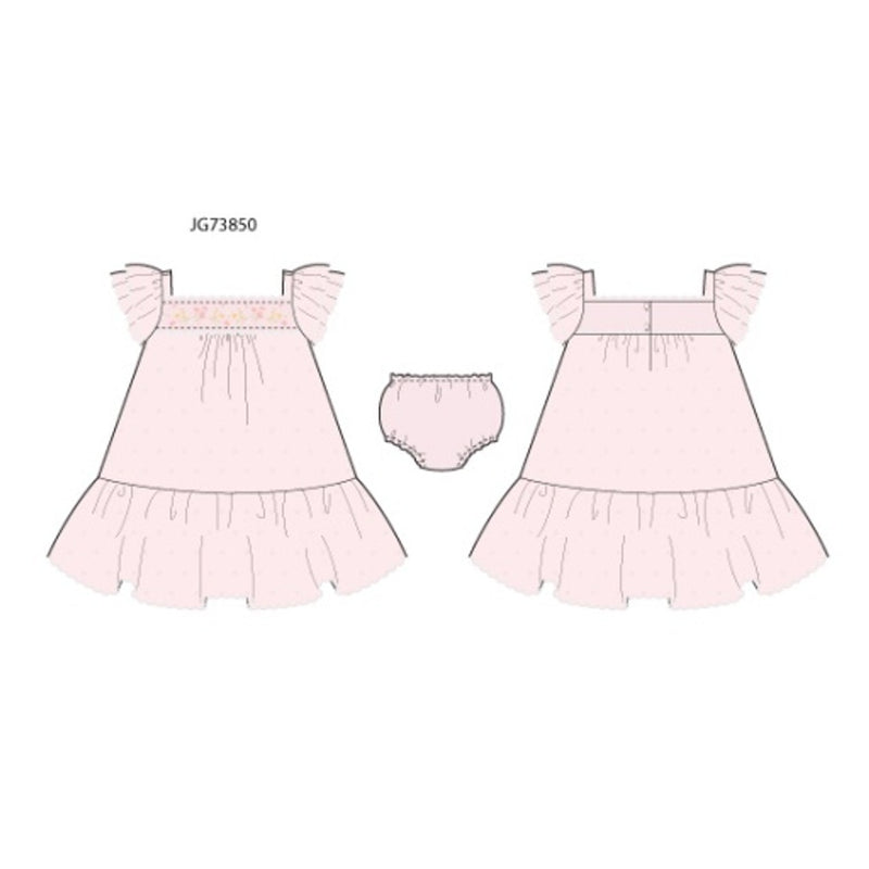 Janie and Jack - Girls with Pnk Swiss Dot Dress Sm1