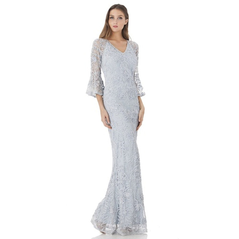 JS Collections - Womens Bead Soutache Embroidered Gown