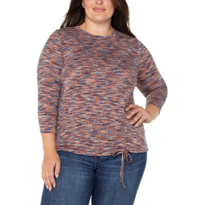 Liverpool Los Angeles - Womens 3/4 Slv Scoop Nk Knit Top with Asymm Tie Detail