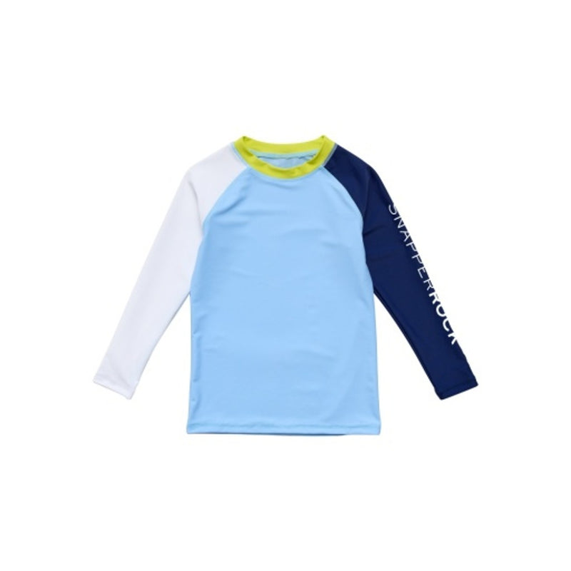 Snapper Rock - Boys Denim Colorblock Long Sleeve Rash Top