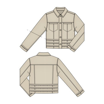 Liverpool Los Angeles - Womens Trucker Jacket with Fray and Lace