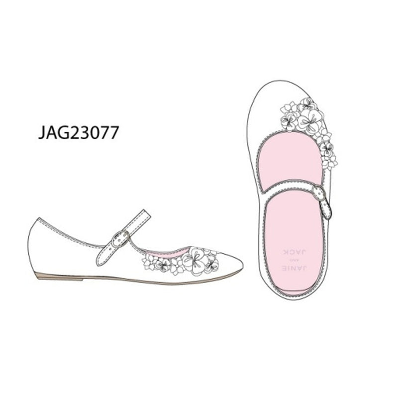 Janie and Jack - G Wht Flwr Flat E1