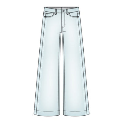 Liverpool Los Angeles - Womens Stride Crop Wide Leg with Embroidered Side Seam