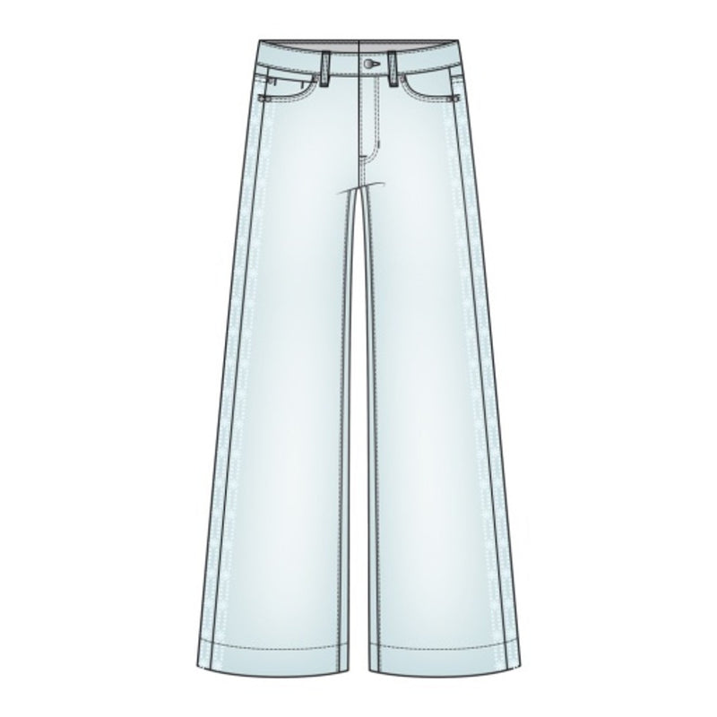 Liverpool Los Angeles - Womens Stride Crop Wide Leg with Embroidered Side Seam