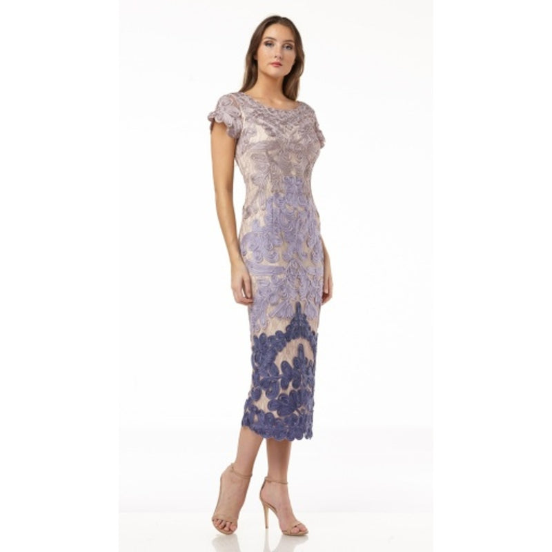 JS Collections - Womens Two-Tone Soutache Midi - Taupe/Plum