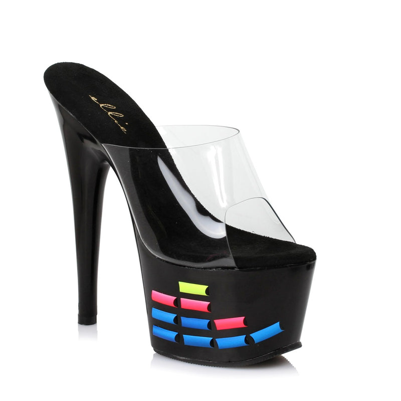 Ellie Shoes - 7 Inch Mule with Neon Equalizer Pattern