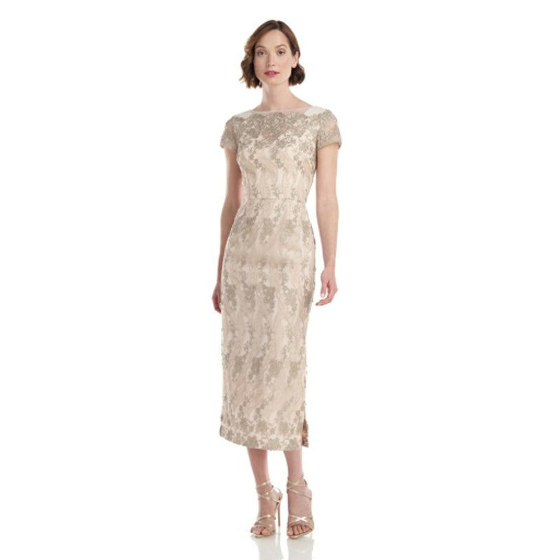 JS Collections - Womens Lois Scallop Tea Length Dress