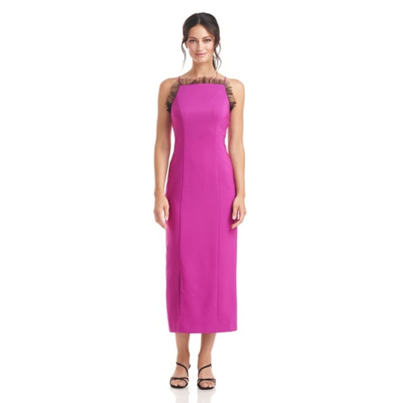 JS Collections - Womens Ruth Apron Neck T-Length Dress