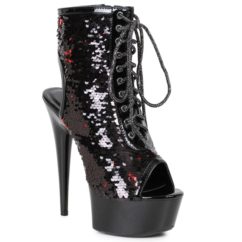 Ellie Shoes - 6" Peeptoe Sequined Ankle Bootie