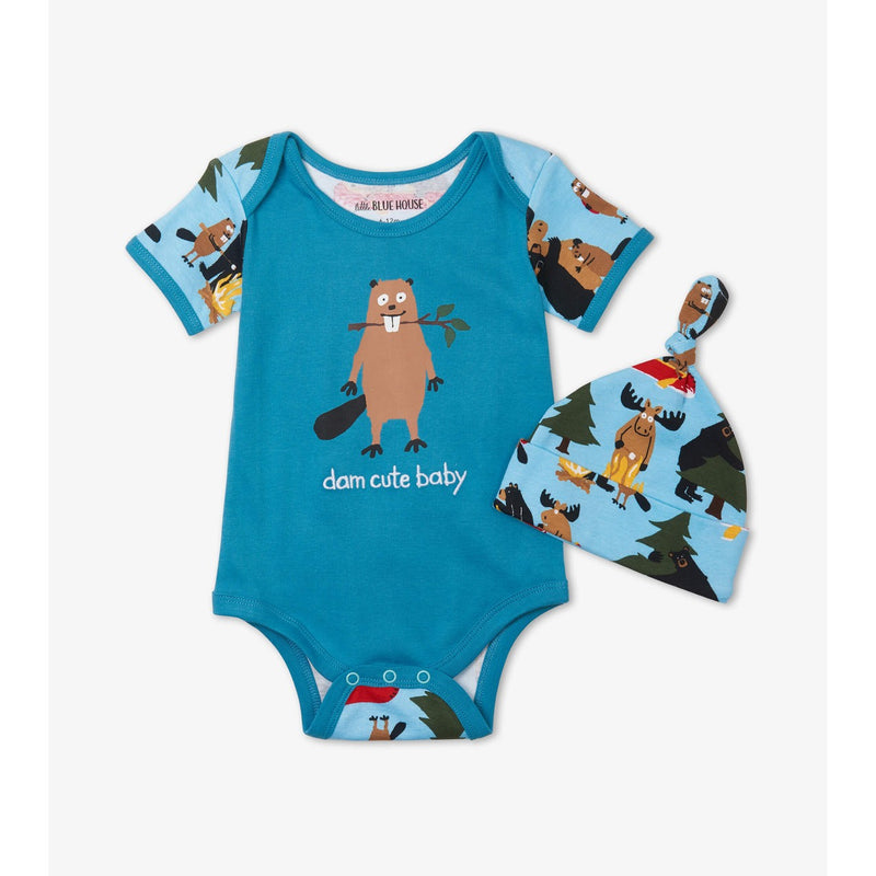 Little Blue House - Unisex Life in the Wild Blue Bodysuit with Hat