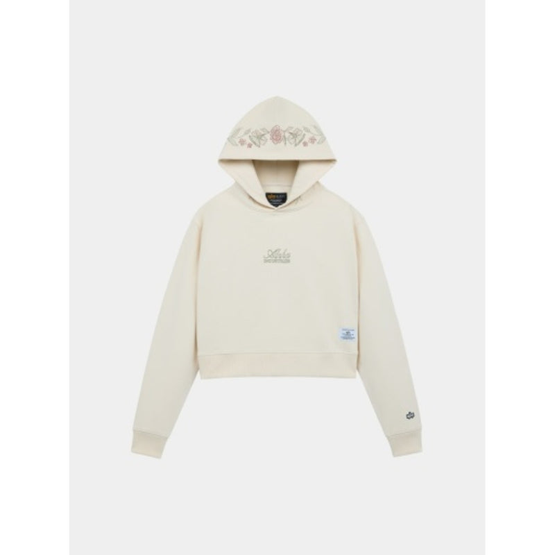 Alpha Industries - Womens Essential Cropped Hoodie Sweatshirt with (Emb)