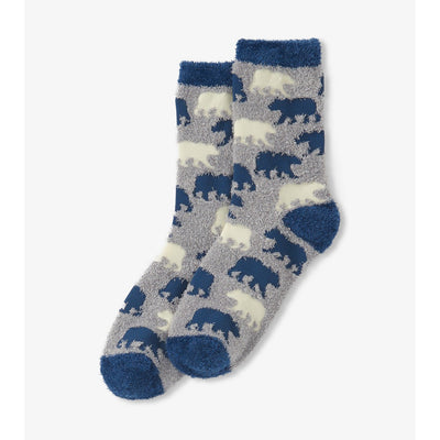 Little Blue House - Unisex Allover Bears Fuzzy Socks