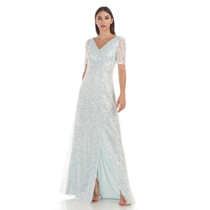 JS Collections - Womens London V-Neck a-Line Gown