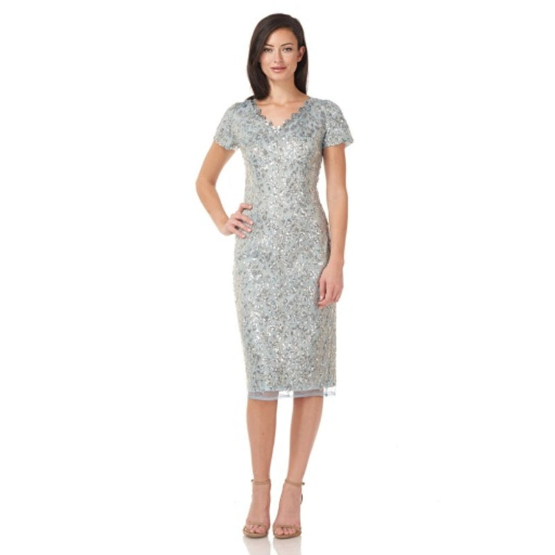 JS Collections - Womens Short Sleeve Sequin Cocktail