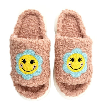 Oooh Yeah - Womens Happy Days Women's Slide on Fuzzy Slippers