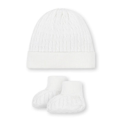 Hope & Henry - Baby Organic Sweater Beanie and Bootie Set