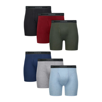 Hanes - Mens P6 Mrl Core Cotton Dyed Boxer Brief