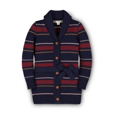 Hope & Henry - Girls Shawl Collar Cardigan with Waist Tie