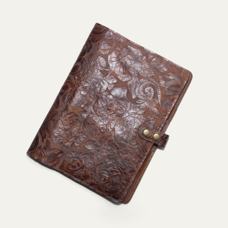 WILL Leather Goods - Unisex Floral Large Leather Journal Cover