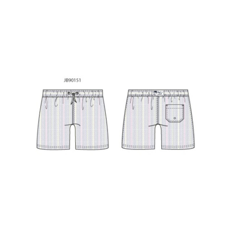 Janie and Jack - Boys with Multi Stripe Seersucker Swim Trunk E1