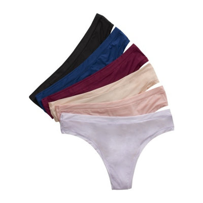Hanes - Womens Super Stretch Microfiber Thong Underwear Comfort Flex Fit 6-Pack