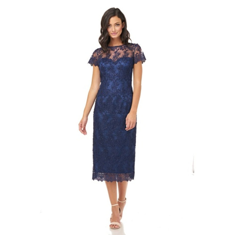 JS Collections - Womens Vine Lace Ss Cocktail Dress