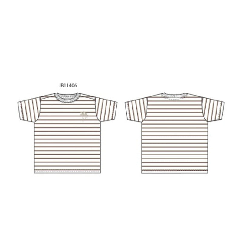 Janie and Jack - Boys K Short Sleeve Burgundy Stripe Loop Terry Crew Tee Sm2