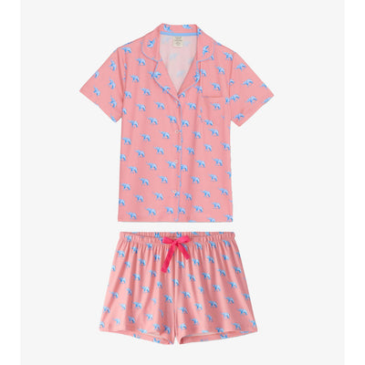 Little Blue House - Unisex Elephantastic Button Down Short Pj Set in a Bag