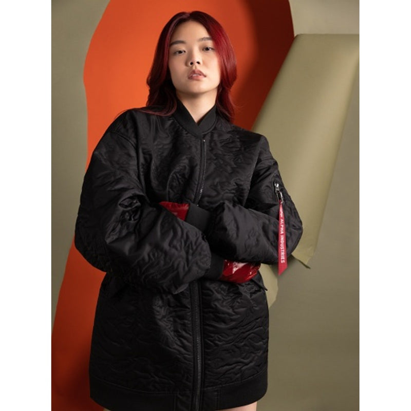 Alpha Industries - Womens Camo Quilted Belted Ma-1 Flight Jacket with