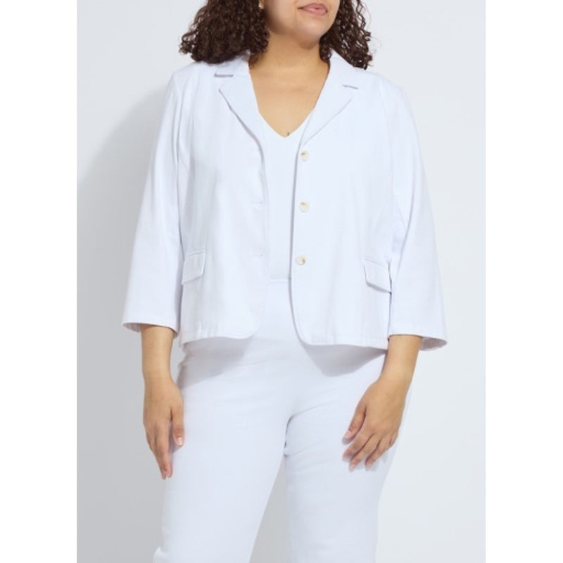 Lysse - Womens Della Denim Cropped Blazer Bracelet Slvs Curvy