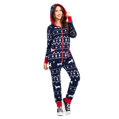 Tipsy Elves - Womens Blue Reindeer Jumpsuit
