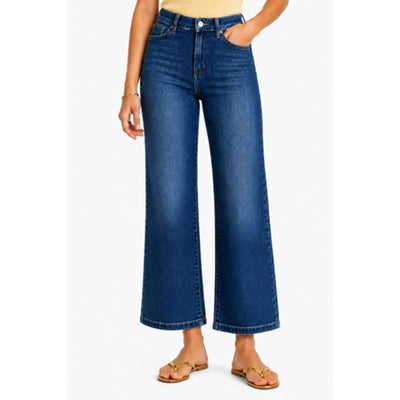 1822 Denim - Womens Petite 26" Better Butter Slim Wide Leg Jean