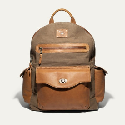 WILL Leather Goods - Unisex Canvas and Leather Backpack