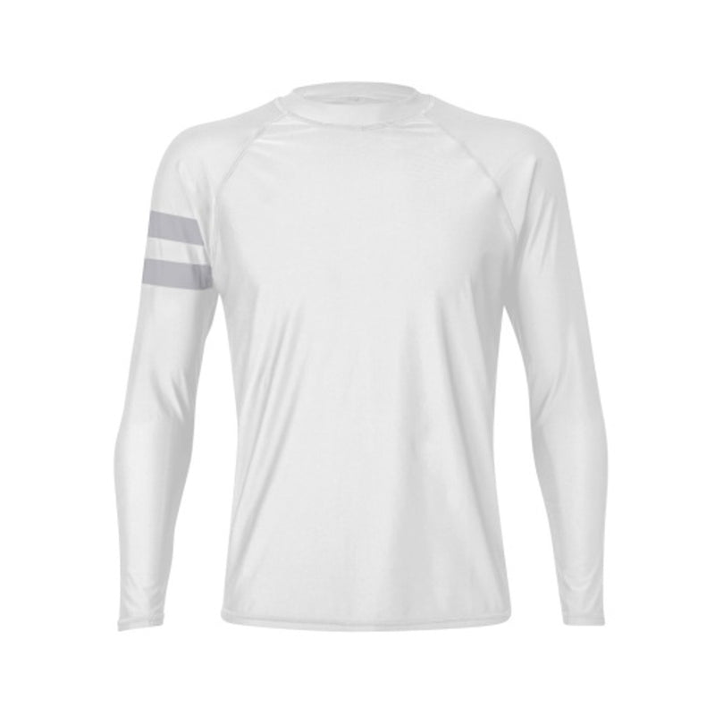Snapper Rock - Mens White Arm Band Long Sleeve Rash Top