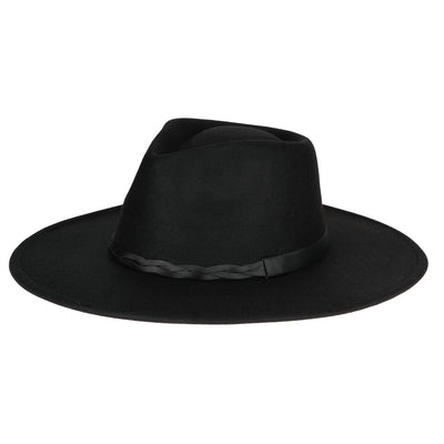 San Diego Hat Company - Faux Felt Fedora with Braided Trim
