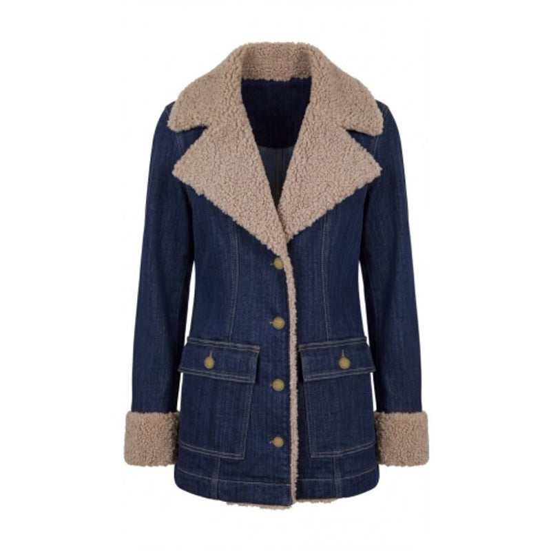 Liverpool Los Angeles - Womens Sherpa Trimmed Notch Collar Jacket 28" Hps