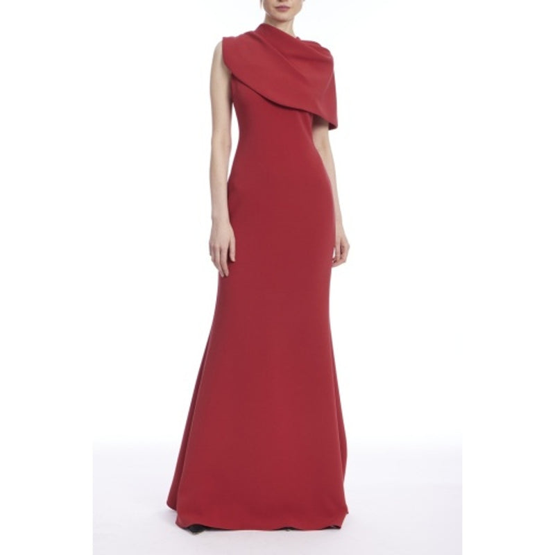 Badgley Mischka - Womens Draped Cape Gown