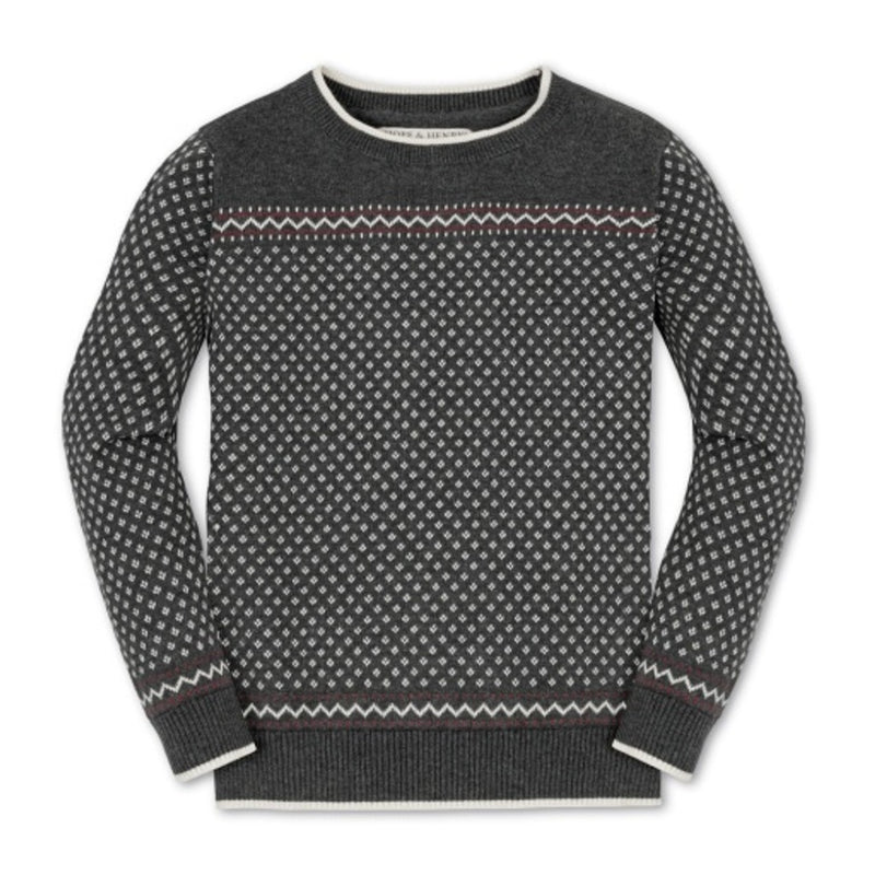 Hope & Henry - Boys Organic Intarsia Crew Neck Sweater