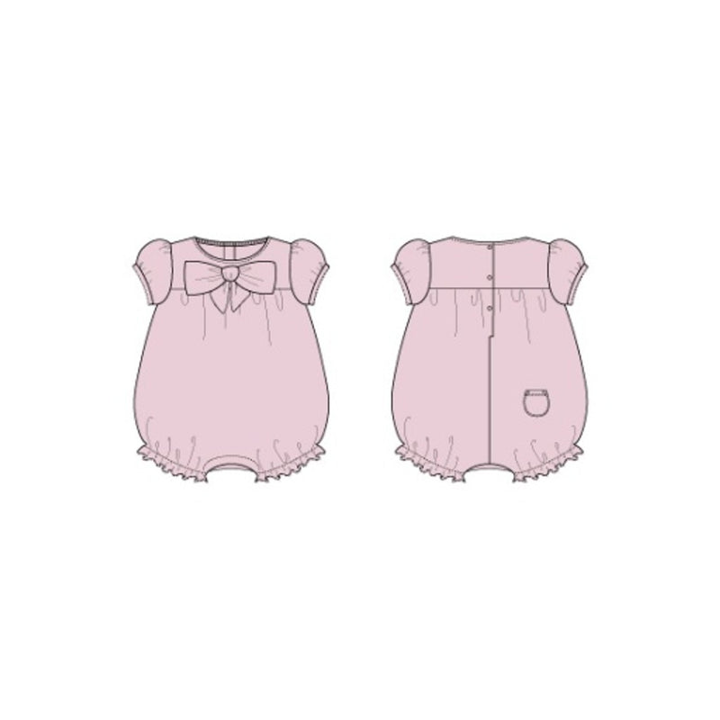Janie and Jack - Baby G K Pink Bow Short Sleeve Bubble Sig1