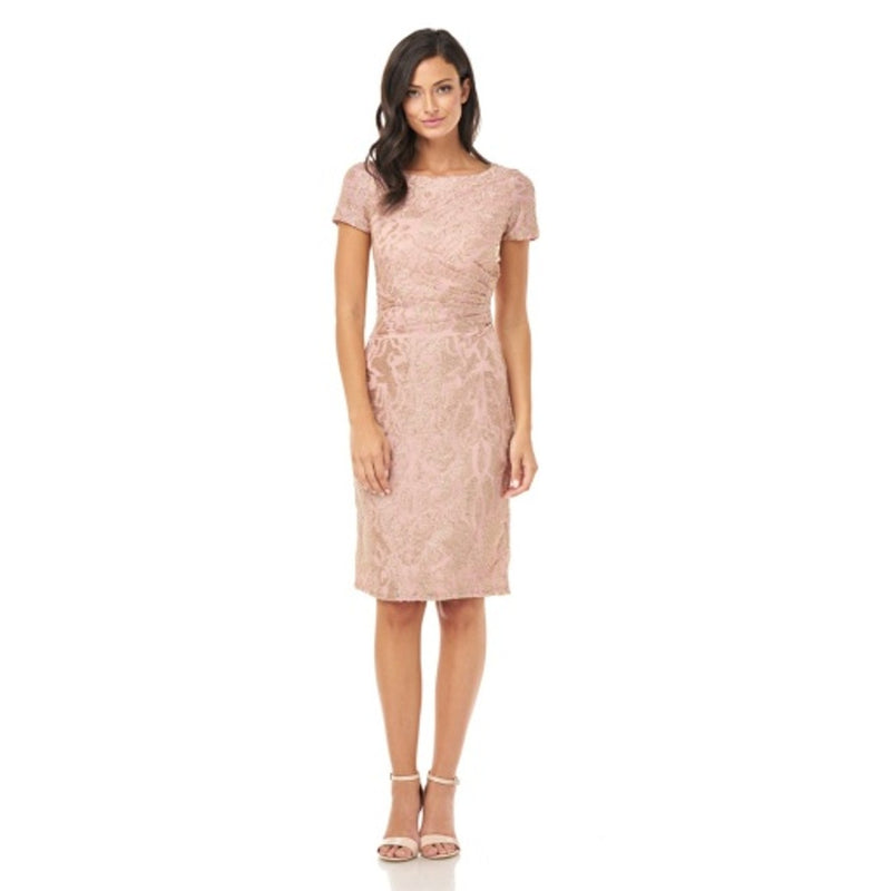 JS Collections - Womens Corded Embroidered Sheath Drs