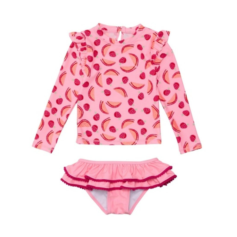Snapper Rock - Girls Berry Sweet Long Sleeve Ruffle Set