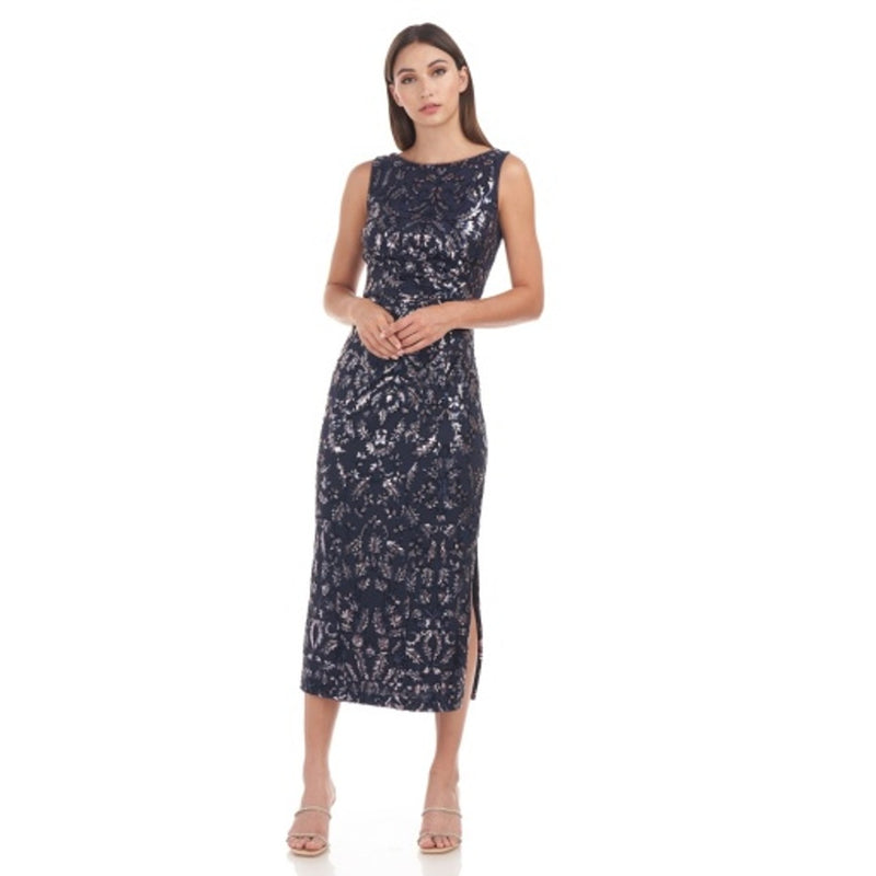 JS Collections - Womens Annie Draped Tea Length Dress