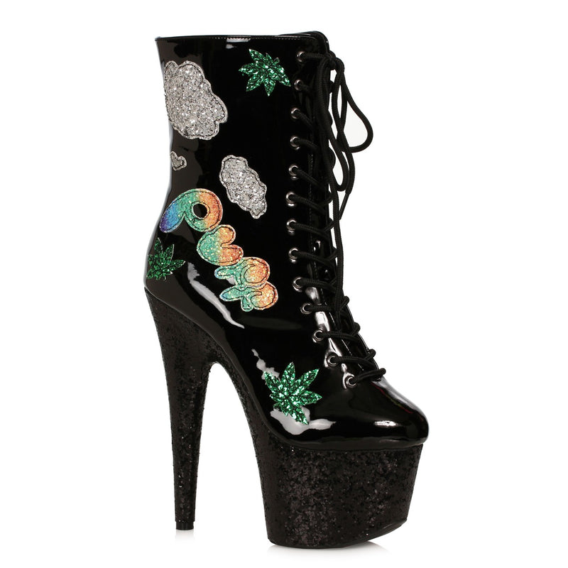 Ellie Shoes - 7" Stiletto Lace Up with Print Wrapped Platform