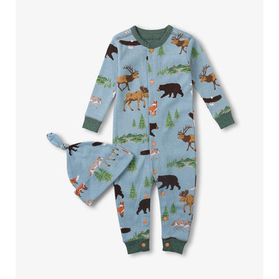 Little Blue House - Northern Wilderness Baby Coverall & Hat