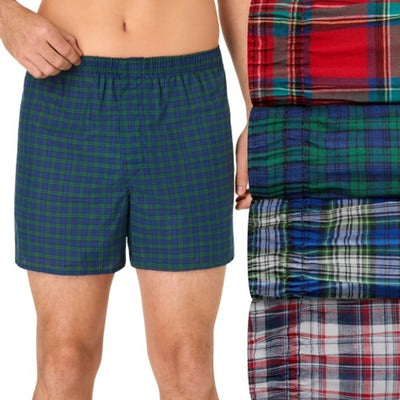 Hanes - Mens Ultimate Men's Underwear Boxers Pack 4-Pack Cotton Blend -Moisture-Wicking Tartan