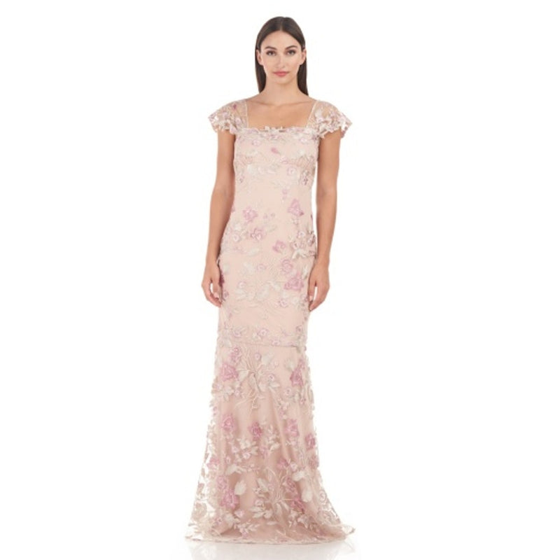 JS Collections - Womens Kaylee Scalloped Mermaid Gown