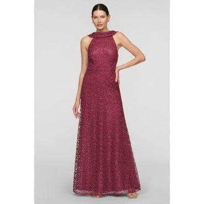 JS Collections - Womens Peggy Roll Collar Mermaid Gown