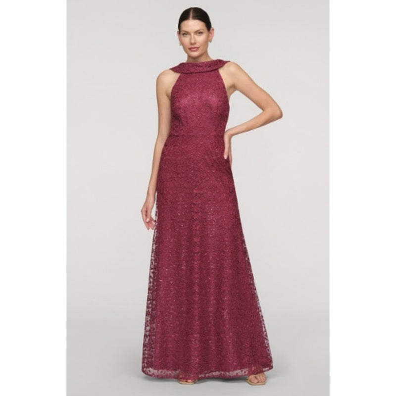 JS Collections - Womens Peggy Roll Collar Mermaid Gown